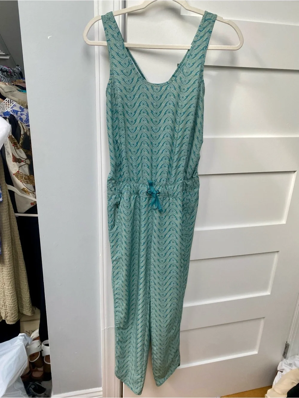 Patagonia Teal Chevron Sleeveless Jumpsuit size XS - Picture 2 of 7